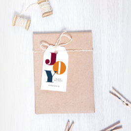 スクリプカラフルトはっきりしたジョーホリデーギフトラベル ギフトタグ