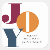 スクリプカラフルトはっきりした・ジョイ・ホリデイ スクエアシール (正面)