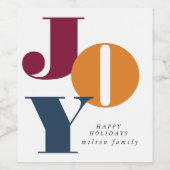 スクリプカラフルトはっきりした・ジョイ・ホリデイ ワインラベル (シングルラベル)