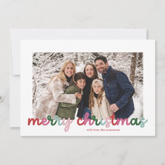 スクリプカラフルト2枚の写真メリークリスマス シーズンカード (正面)