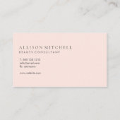 スクリプガーリートのミニマルなメイク赤面ピンク 名刺 (裏面)