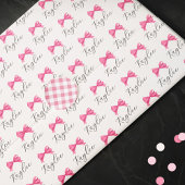 スクリプガーリートパターンのピンクの弓の名前 薄葉紙