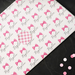 スクリプガーリートパターンのピンクの弓の名前 薄葉紙