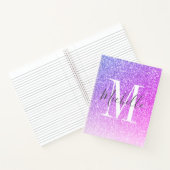 スクリプガーリートパープルピンクグリッタースパルクルスモノグラム ノートブック (内部)