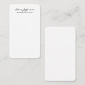 スクリプクラシカルスタイリッシュトのプレーン白黒 ノートカード (正面/裏面)