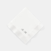 スクリプコンテンポラリートイニシャルB/Wのコー結婚イン 縁ありカクテルナプキン (角)