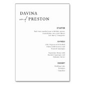 スクリプコンテンポラリートモダンのディナーメニュー テーブルナンバー (正面)