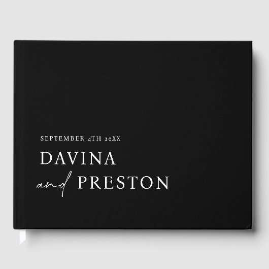 スクリプコンテンポラリートモダンシンプルミニマリストBLACK ゲストブック (正面)