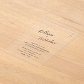 スクリプコンテンポラリートモダン結婚の アクリル招待状 (レイダウン)