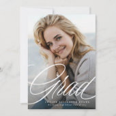 スクリプシンプルトエレガントグラッドワンフォト卒業 案内状 (正面)