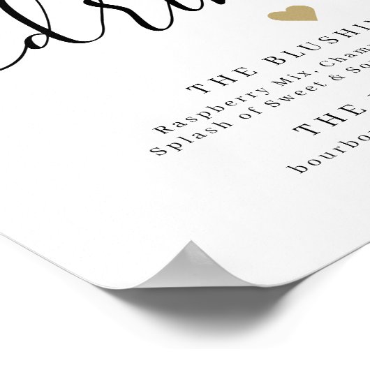 スクリプシンプルトエレガントシグネチャーのドリンク記号 ポスター (角)