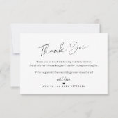 スクリプシンプルトエレガントフォトメッセージベビー サンキューカード (正面)