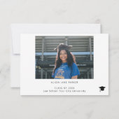 スクリプシンプルトエレガント2枚の写真の卒業 サンキューカード (裏面)