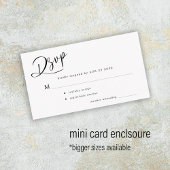 スクリプシンプルトミニマル白黒ウェディングrsvp エンクロージャーカード
