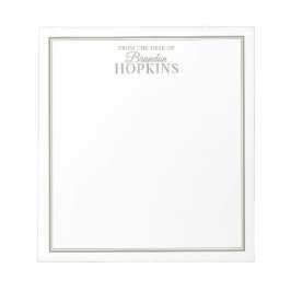 スクリプシンプルトモダン・グリーンのデスクからの ノートパッド