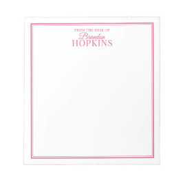 スクリプシンプルトモダン・ピンクの机からの ノートパッド