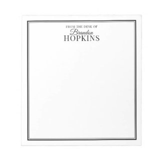 スクリプシンプルトモダン・ブラックのデスクからの ノートパッド