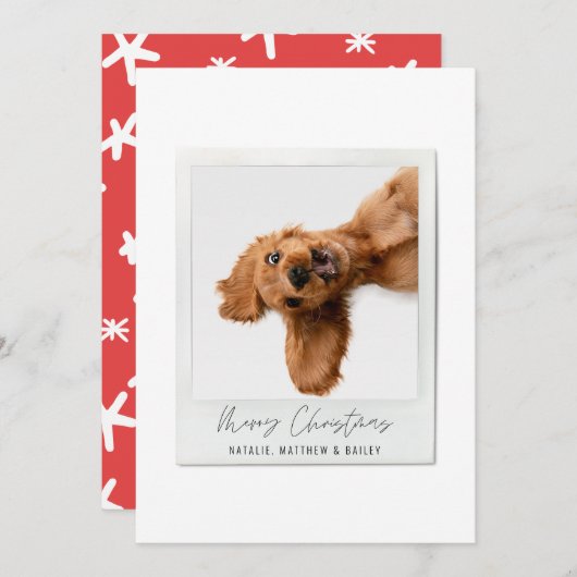 スクリプシンプルトヴィンテージ写真のクリモダンスマス シーズンカード (正面/裏面)