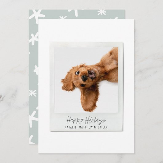 スクリプシンプルトヴィンテージ写真のクリモダンスマス シーズンカード (正面/裏面)