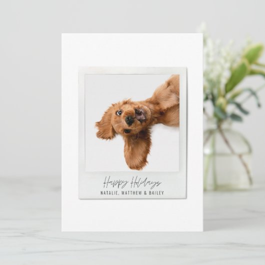 スクリプシンプルトヴィンテージ写真のクリモダンスマス シーズンカード (スタンド正面)