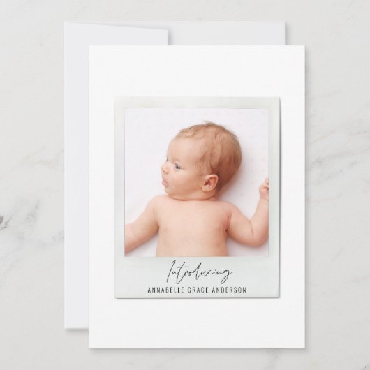 スクリプシンプルトヴィンテージ写真の誕生発表 シーズンカード (正面)