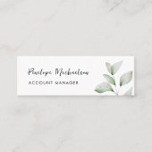 スクリプシンプルト付き葉ボタニカルかわいらし スキニー名刺 (正面)