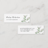 スクリプシンプルト付き葉ボタニカルかわいらし スキニー名刺 (正面/裏面)