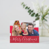 スクリプシンプルト写真メリークリスマス ポストカード (スタンド正面)
