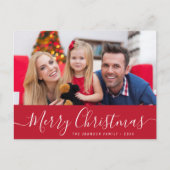 スクリプシンプルト写真メリークリスマス ポストカード (正面)