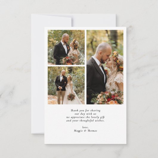 スクリプシンプルト写真結婚の サンキューカード (裏面)