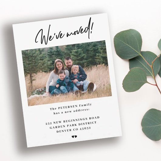 スクリプシンプルト家族の写真を移動する告知 ノートカード