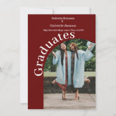 スクリプシンプルトburgundyダブル卒業 案内状 (正面)