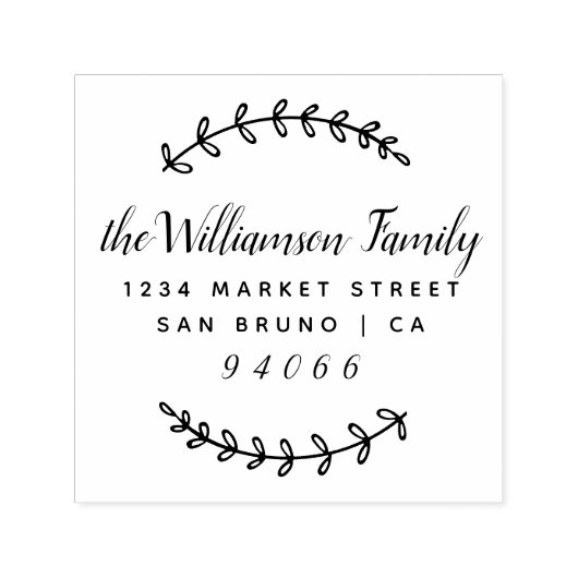 スクリプスタイリッシュトとブ素朴ランチ差出人住所 セルフインキングスタンプ (デザイン)