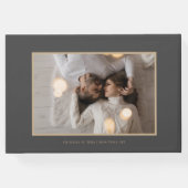 スクリプスタイリッシュトのダークグレーと金ゴールド |写真 ゲストブック (裏面)