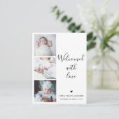 スクリプスタイリッシュトのミニマル3写真ベビー ポストカード (スタンド正面)