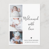 スクリプスタイリッシュトのミニマル3写真ベビー ポストカード (正面)