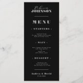 スクリプスタイリッシュトはっきりしたタイポグラフィゲスト名結婚の メニュー (正面)