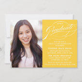 スクリプスタイリッシュトエレガント卒業パーティの招待状 招待状 (正面)