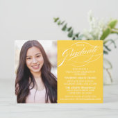 スクリプスタイリッシュトエレガント卒業パーティの招待状 招待状 (スタンド正面)