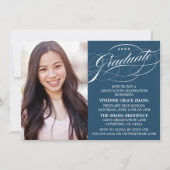 スクリプスタイリッシュトエレガント卒業パーティの招待状 招待状 (正面)