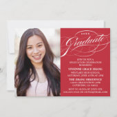 スクリプスタイリッシュトエレガント卒業パーティの招待状 招待状 (正面)
