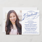 スクリプスタイリッシュトエレガント卒業パーティの招待状 招待状 (正面)