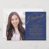 スクリプスタイリッシュトエレガント卒業パーティの招待状 招待状 (正面)