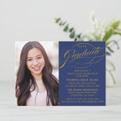 スクリプスタイリッシュトエレガント卒業パーティの招待状 招待状 (スタンド正面)