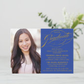 スクリプスタイリッシュトエレガント卒業パーティの招待状 招待状 (スタンド正面)
