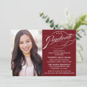 スクリプスタイリッシュトエレガント卒業パーティの招待状 招待状 (スタンド正面)