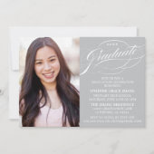 スクリプスタイリッシュトエレガント卒業パーティの招待状 招待状 (正面)