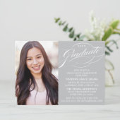 スクリプスタイリッシュトエレガント卒業パーティの招待状 招待状 (スタンド正面)
