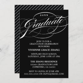 スクリプスタイリッシュトエレガント卒業パーティの招待状 招待状