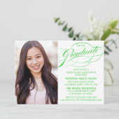 スクリプスタイリッシュトエレガント卒業パーティの招待状 招待状 (スタンド正面)